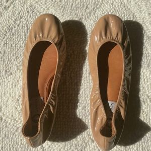 LANVIN classic nude patent ballet flats - new